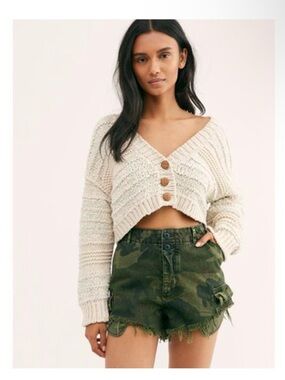 Free People Commander Cutoff Camo Shorts